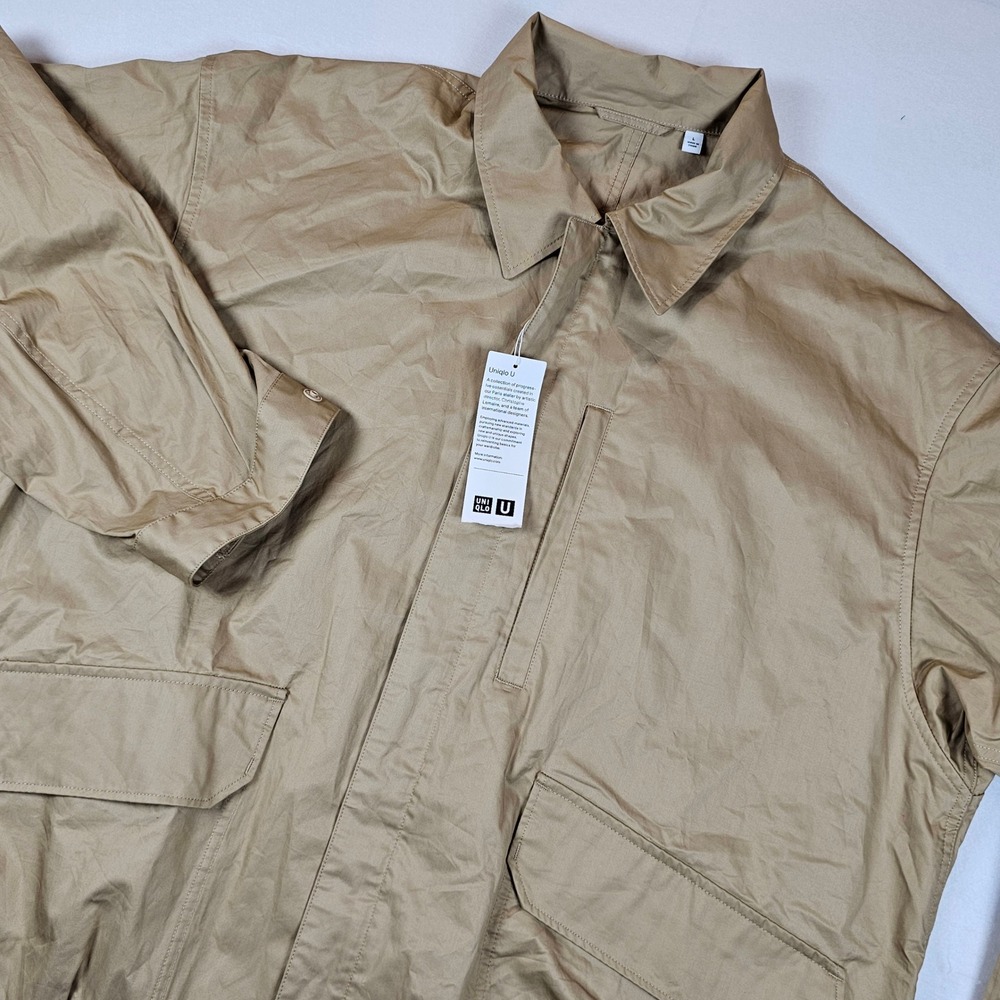 Uniqlo U Oversized Utility Jacket Beige Mens Large Lemaire 457986 NWT